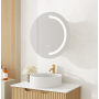 Athena 600mm LED Round Wall-Hung Shaving Cabinet - Single Door